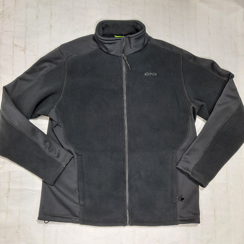 Koppen Black Fleece Zip Up Long Sleeve Jacket